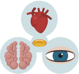 Hart, hersenen en ogen wordt allemaal versterkt door één visolie capsule